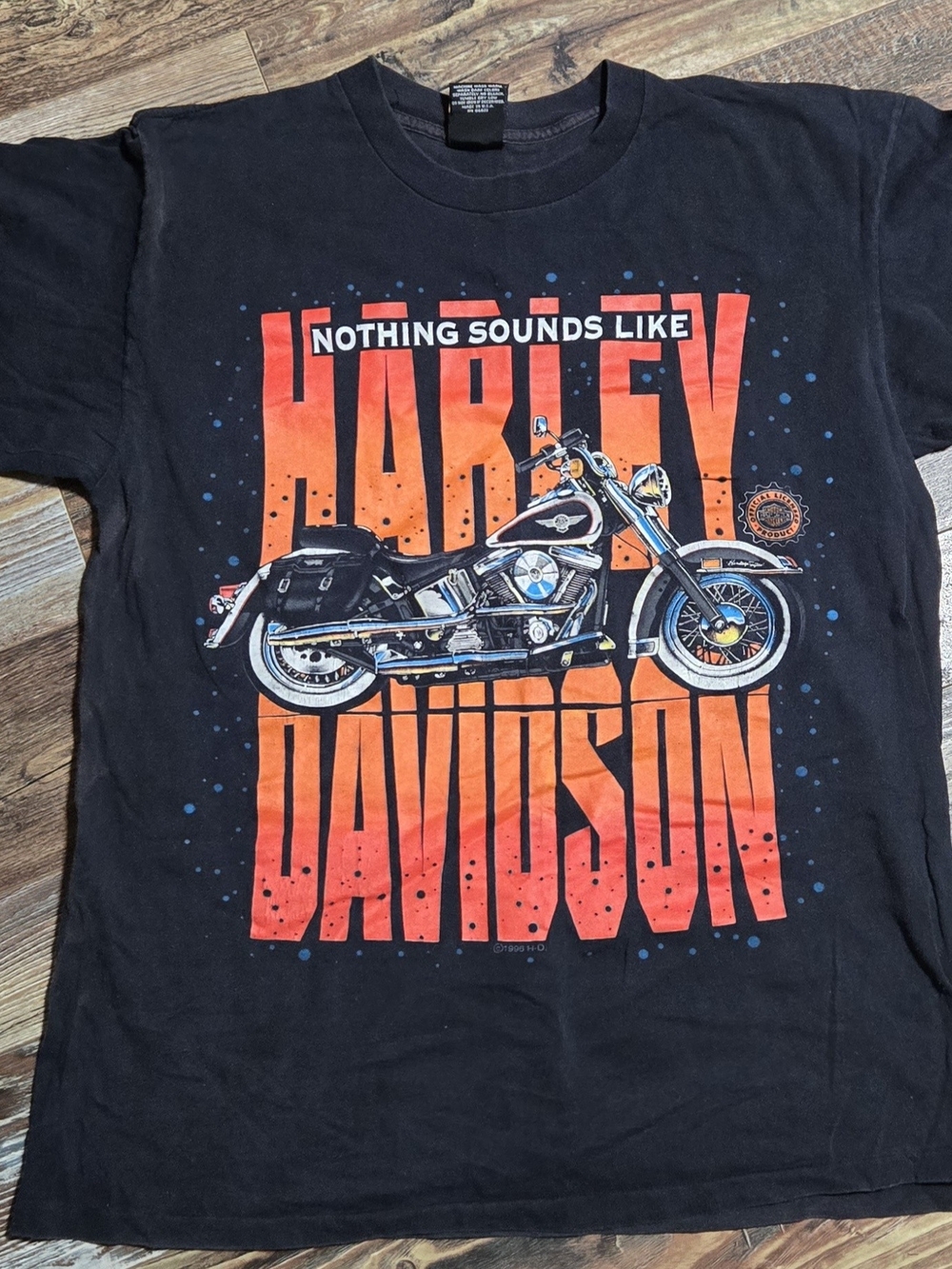 Vintage 96 Harley Davidson Nothing Sounds Like Motorcycle T-Shirt Large